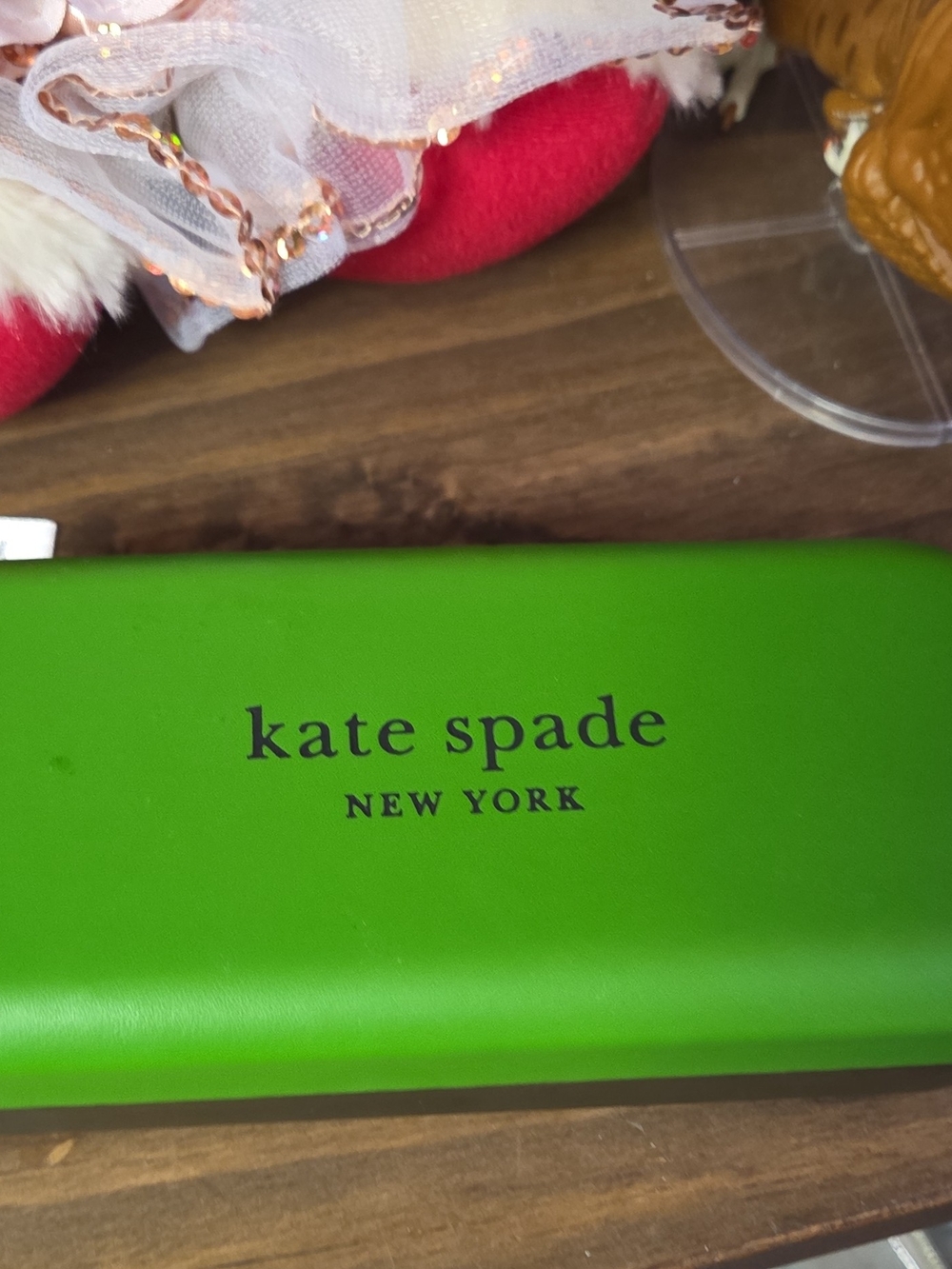 kate spade green and black hard eyewear case with tag